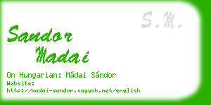 sandor madai business card